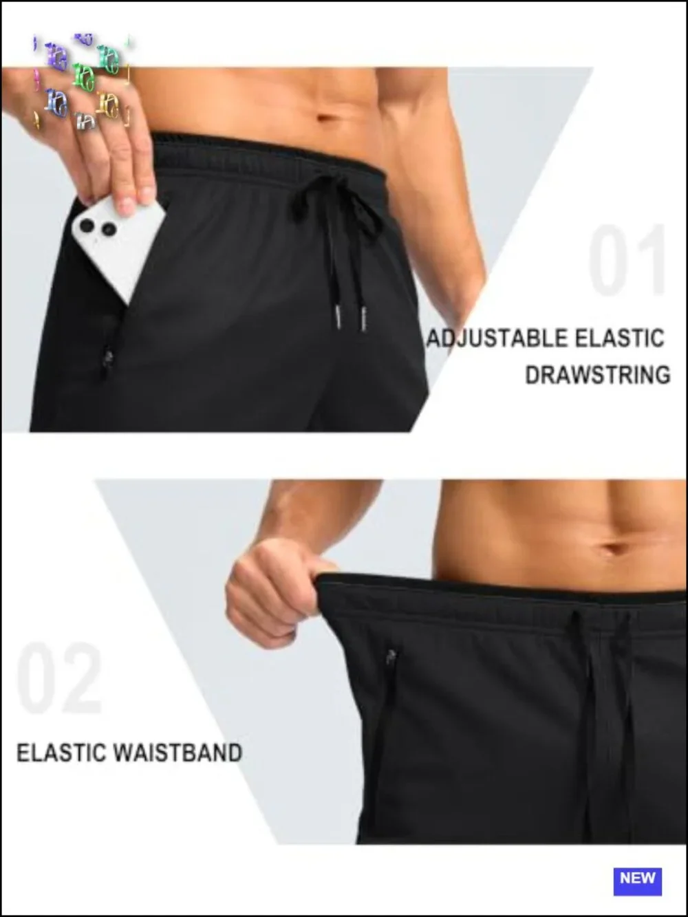 Men's Athletic Shorts with Zipper Pockets 9/11